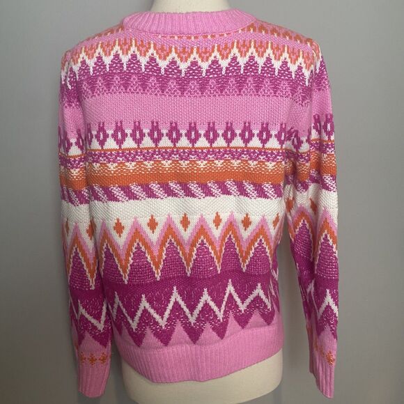 Pink St. John's Bay Fair Isle Sweater - Size M - Picture 6 of 8